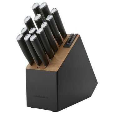 KitchenAid Classic 14-Piece Slim Knife Block Set in Black, , large
