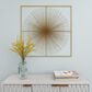CosmoLiving by Cosmopolitan 36" Square Modern Wall Decor with Starburst Center in Gold, , large
