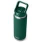 YETI Rambler 26 Oz Water Bottle with Color-Matched Straw Cap in Black Forest Green, , large