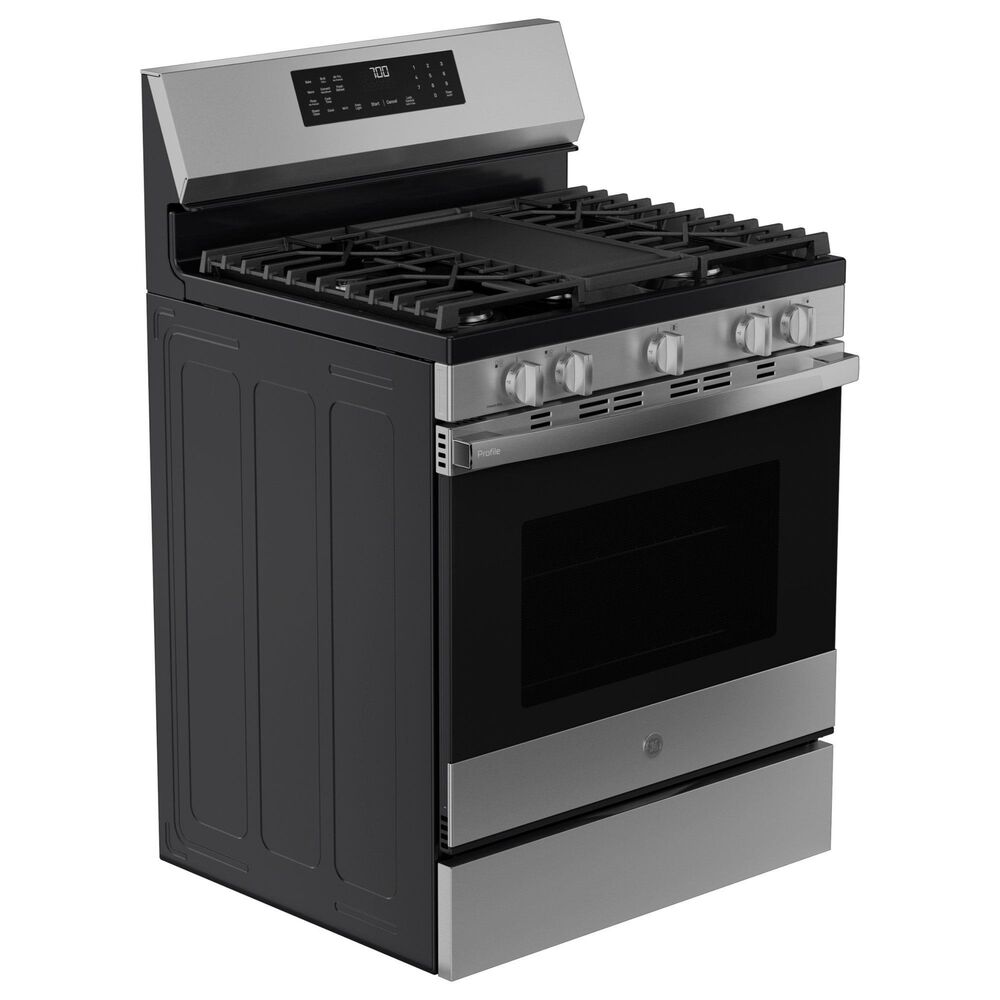 GE Profile 5.3 Cu. Ft. Smart Freestanding Gas Range with No Preheat Air Fry in Stainless Steel, , large