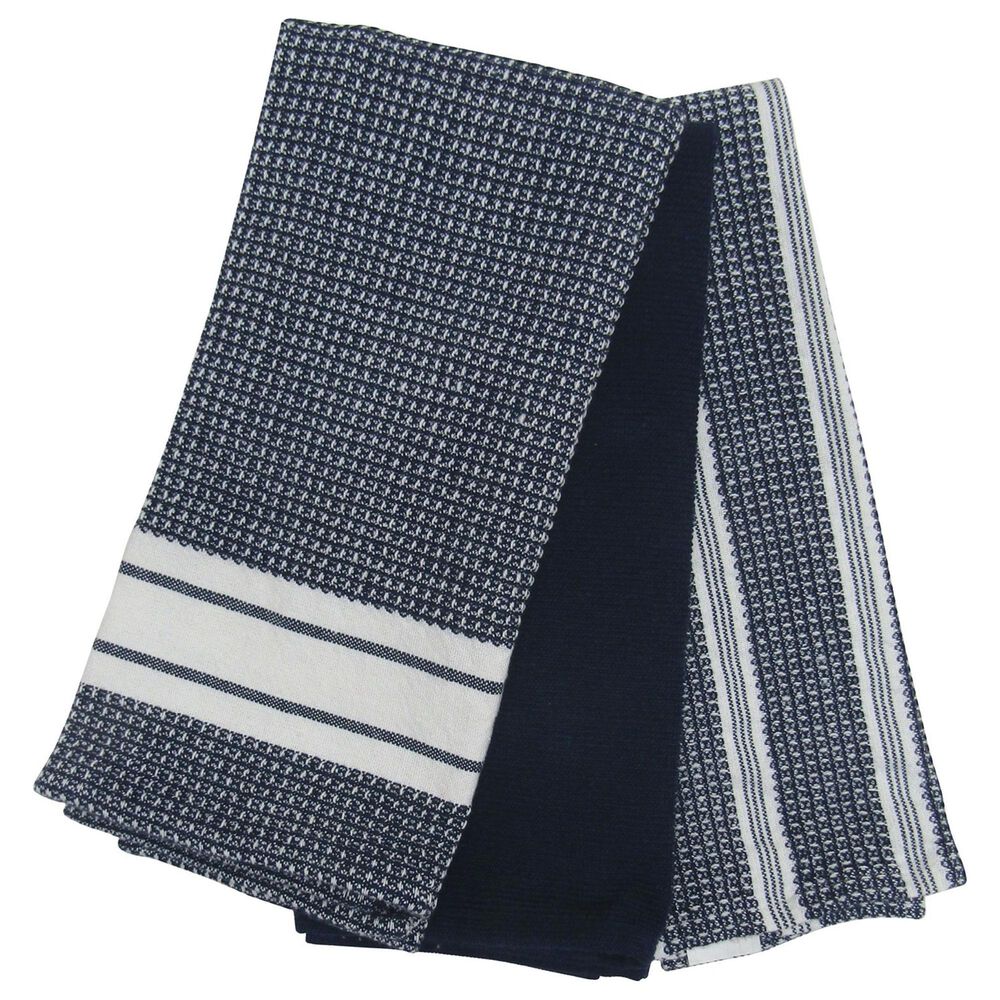 Willow & Hem Verona Kitchen Towel in Navy (Set of 3), , large