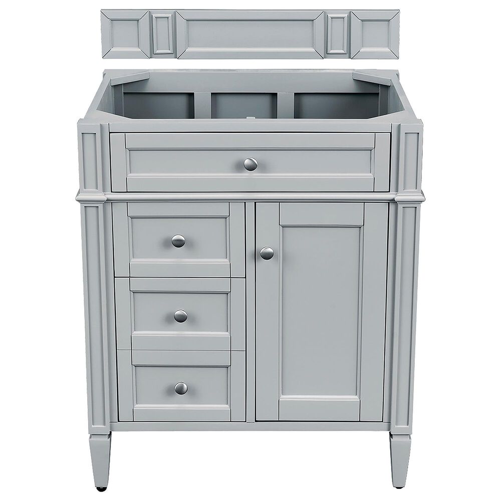 James Martin Vanities Brittany 30" Single Bathroom Vanity in Urban Gray with 3 cm Parisien Bleu Quartz Top and Rectangular Sink, , large