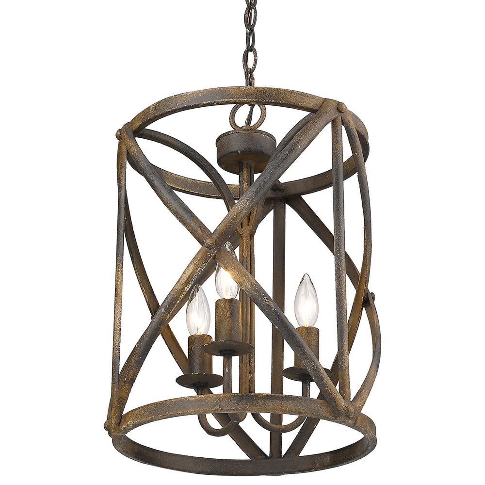 Golden Lighting Alcott 3-Light Pendant in Antique Black and Gold, , large
