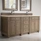 James Martin Vanities Bristol 72" Double Bathroom Vanity in Whitewashed Walnut with 3 cm Eternal Marfil Quartz Top and Rectangular Sinks, , large