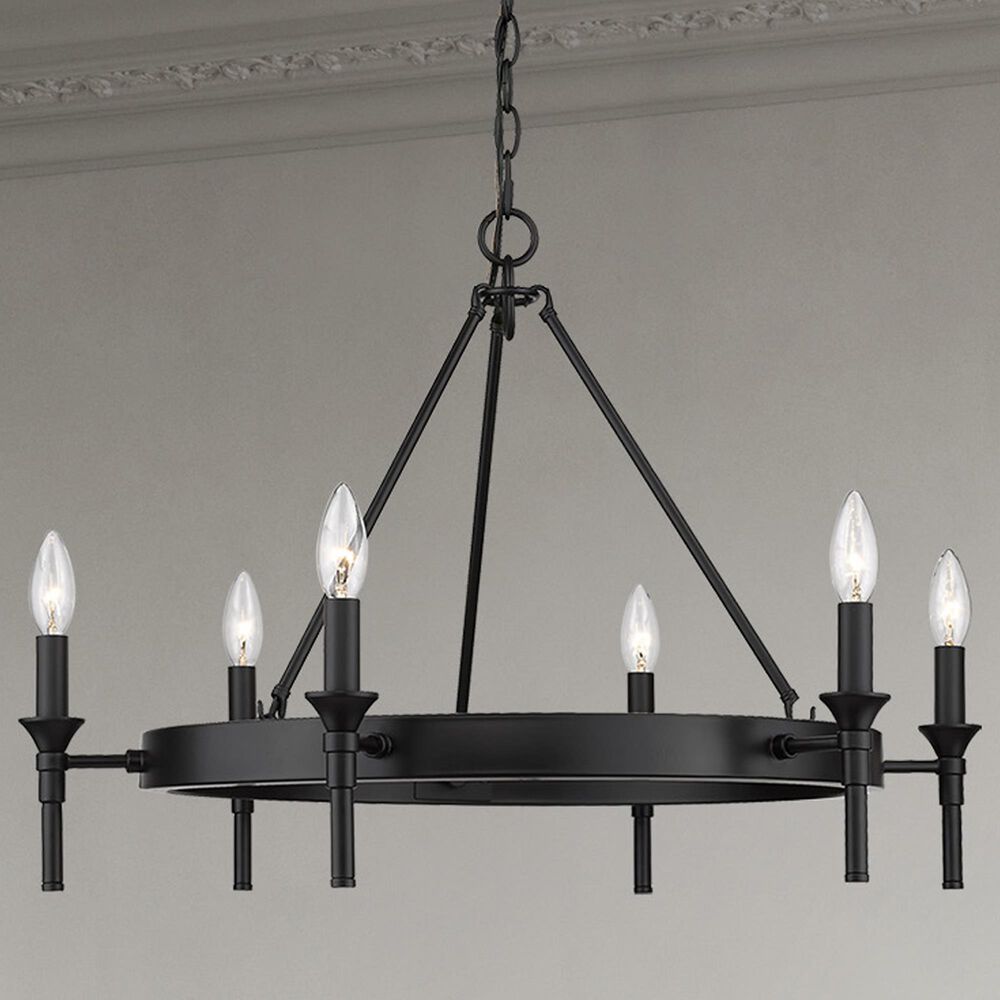 Golden Lighting Edinburgh 6-Light Chandelier in Matte Black, , large