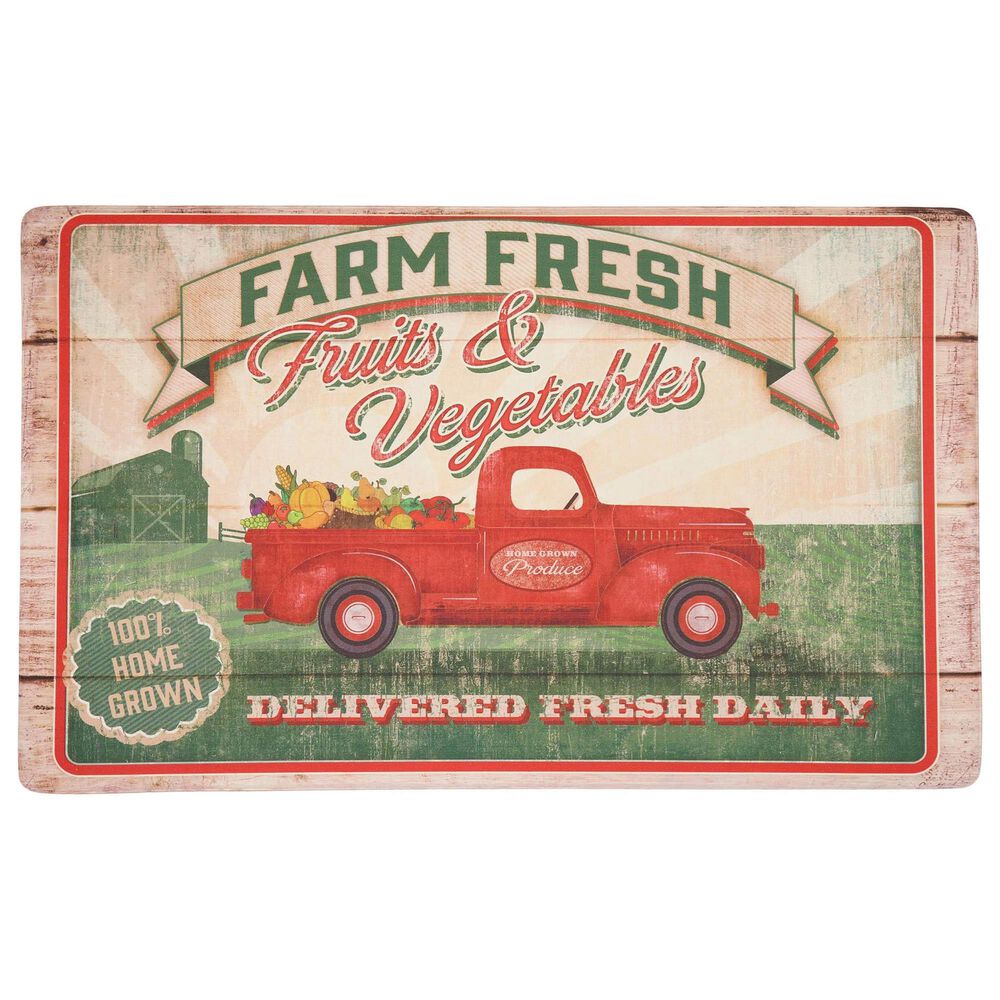 Karastan Dri-Pro Comfort Vegetable Trucks 1"6" x 2"6" Multicolor Door Mat, , large