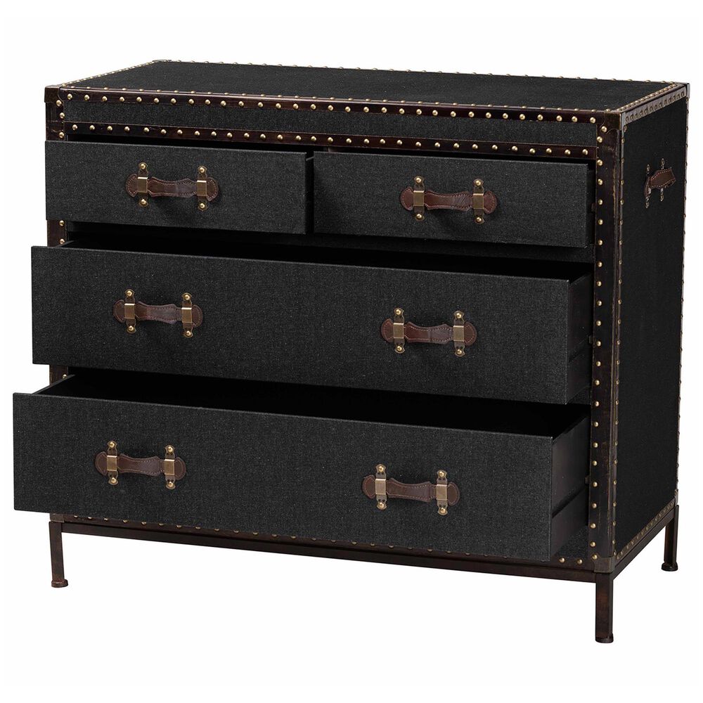 Baxton Studio Benton 4-Drawer Storage Cabinet in Black, , large