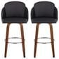 LumiSource Dahlia Swivel Bar Stool with Black Upholstery in Walnut and Chrome (Set of 2), , large