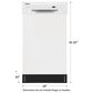 Frigidaire 18" Built-In Dishwasher in White, , large
