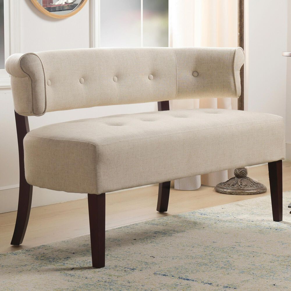 Jennifer Taylor Home Jared Stationary Settee in Wood Ash NFM