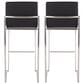 Lumisource Fuji High Back Barstool with Black Faux Leather in Stainless Steel (Set of 2), , large