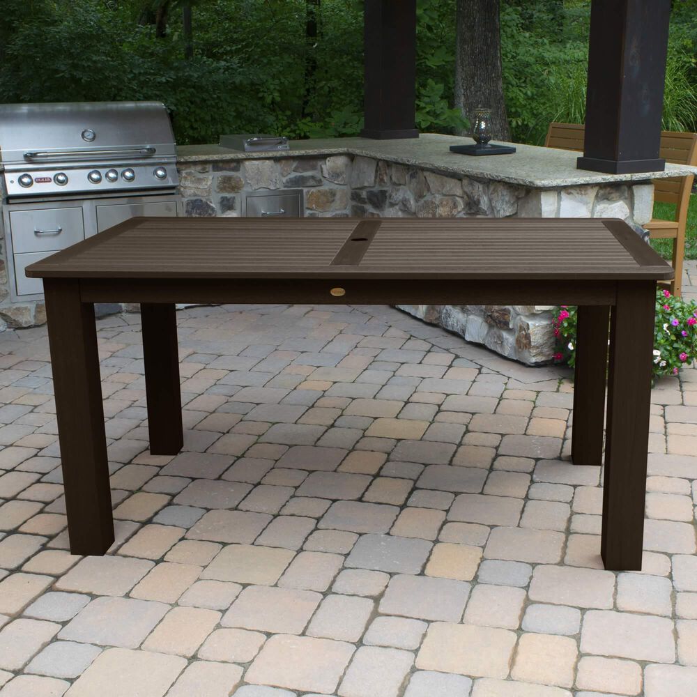 Highwood USA Hamilton 7-Piece Patio Dining Set in Weathered Acorn Finish, , large