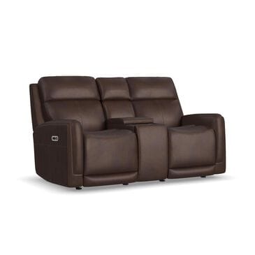 Flexsteel Alister Gliding Power Reclining Loveseat with Headrest and Lumbar in Burnt Umber, , large