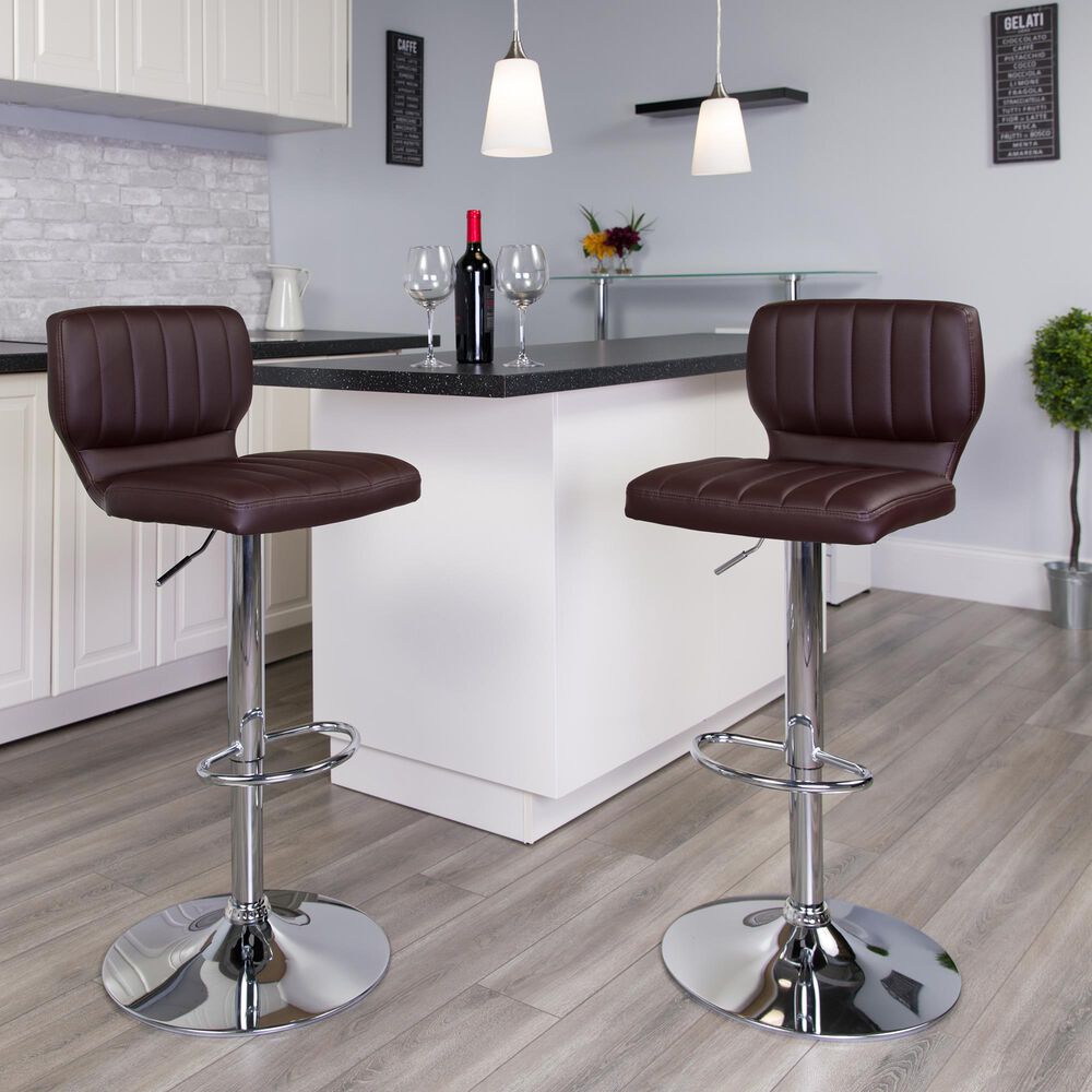 Flash Furniture Adjustable Barstool in Brown, , large