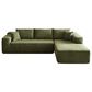HOMLUX 2-Piece Mod Sectional with RAF Chaise in Green, , large