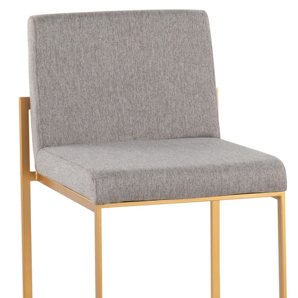 Lumisource Fuji Counter Stool with Grey Cushion in Gold Finish &#40;Set of 2&#41;, , large