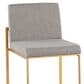 Lumisource Fuji Counter Stool with Grey Cushion in Gold Finish (Set of 2), , large