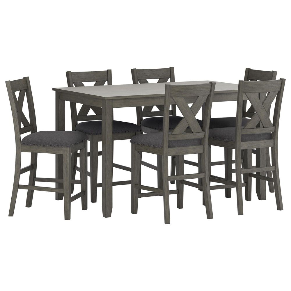 Ashley Caitbrook 7-Piece Counter Height Dining Set in Gray, , large