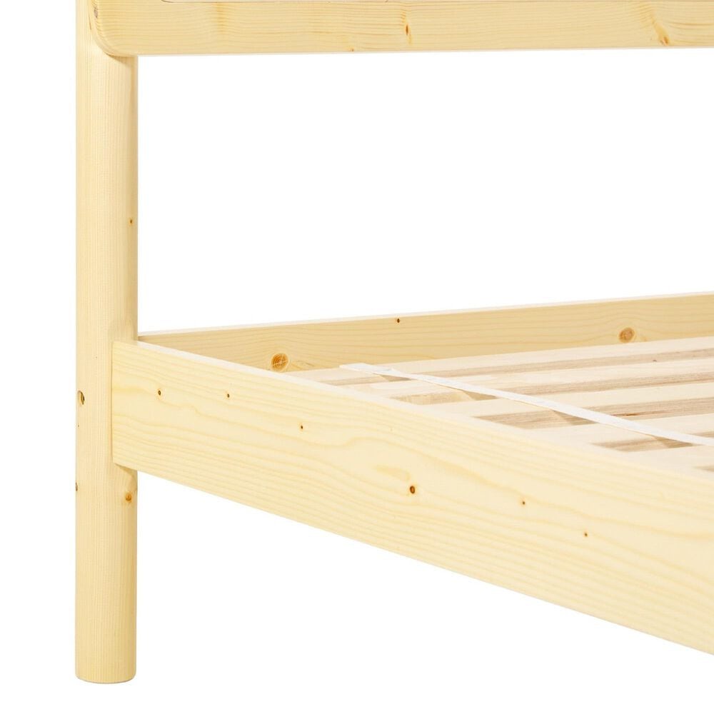 Walker Edison Neru King Platform Bed with Curved Rattan Headboard in Natural, , large
