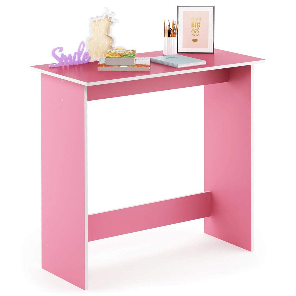 HOMLUX Modern Computer Desk in Pink and White, , large