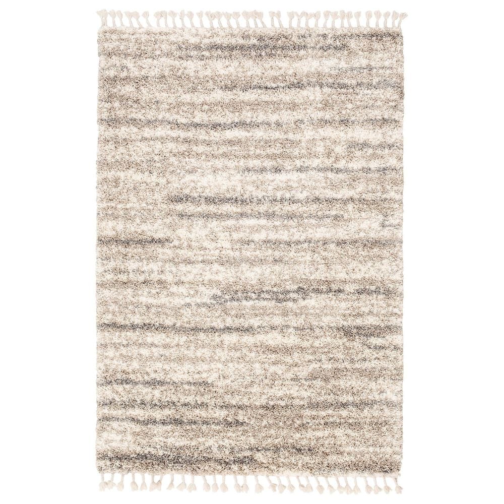 Central Oriental Castle Ohara 7"10" x 9"10" Cream and Beige Area Rug, , large
