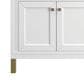 James Martin Vanities Chicago 30" Single Bathroom Vanity in Glossy White with Single Hole 3 cm White Zeus Quartz Top and Rectangular Sink, , large