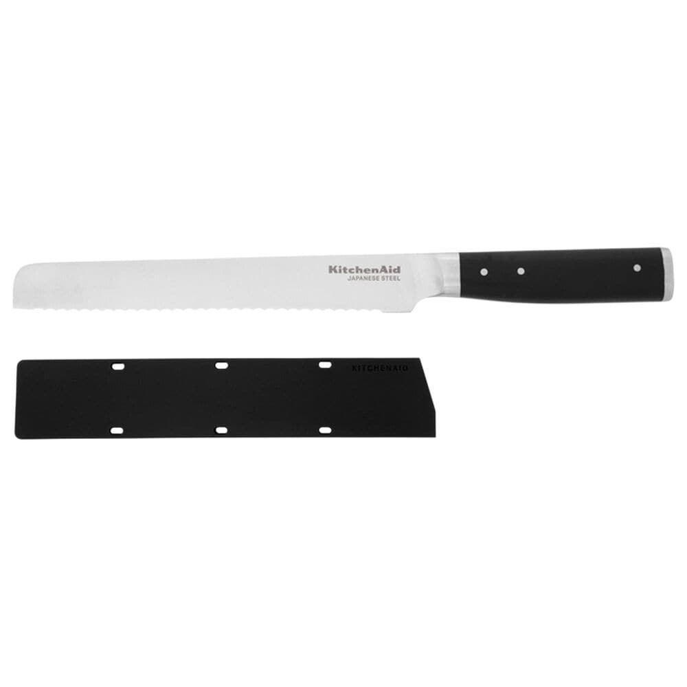KitchenAid Gourmet 8" Bread Knife with Sheath in Black and Stainless Steel, , large