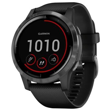 Garmin vivoactive 4 Smartwatch in Slate Stainless Steel Bezel and Black Case and Silicone Band , , large