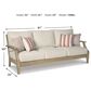 Ashley Clare View Sofa with Beige Cushion in Antique Teak, , large