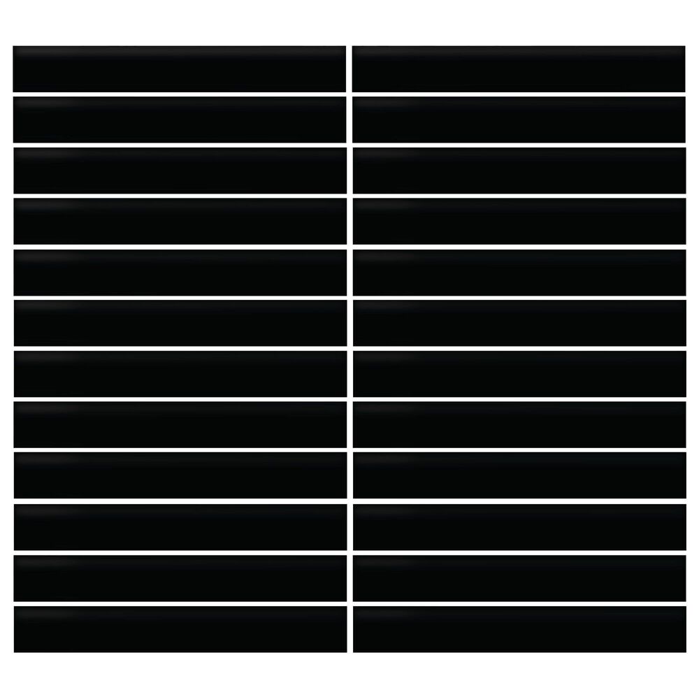Dal-Tile Color Wheel Matte Black 12" x 10" Ceramic Mosaic Sheet, , large
