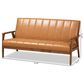 Baxton Studio Nikko Stationary Sofa in Tan, , large