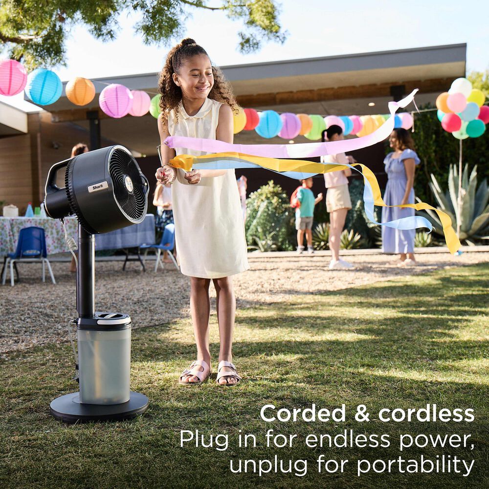Shark FlexBreeze Pro Mist Indoor/Outdoor Fan in Charcoal Grey, , large