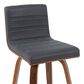Armen Living Vienna Swivel Counter Height Stool with Vintage Black Upholstery in Walnut, , large