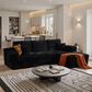 HOMLUX 104" Cloud Sectional Couch Upholstered Modular Sofa with Right L-Shape Chaise, Corduroy Fabric in Black, , large