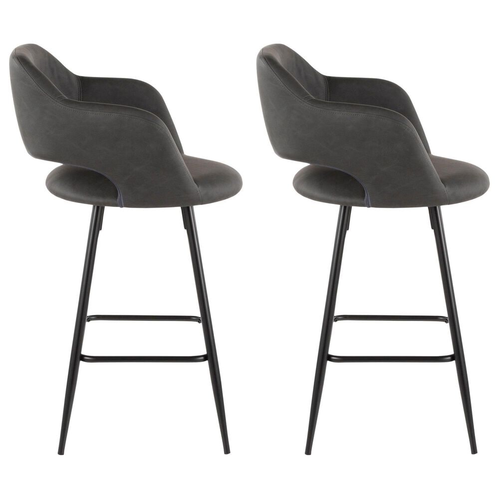 Lumisource Margarite Counter Stool with Grey Cushion in Black &#40;Set of 2&#41;, , large