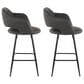 Lumisource Margarite Counter Stool with Grey Cushion in Black (Set of 2), , large