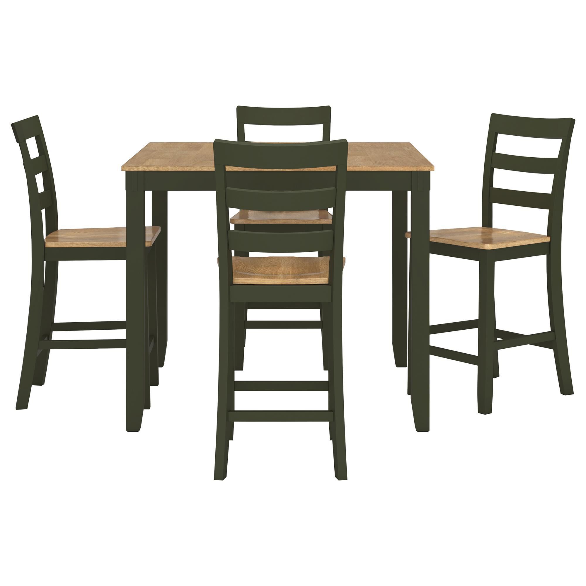 Ashley Gesthaven 5 Piece Counter Height Dining Set in Natural and Green NFM
