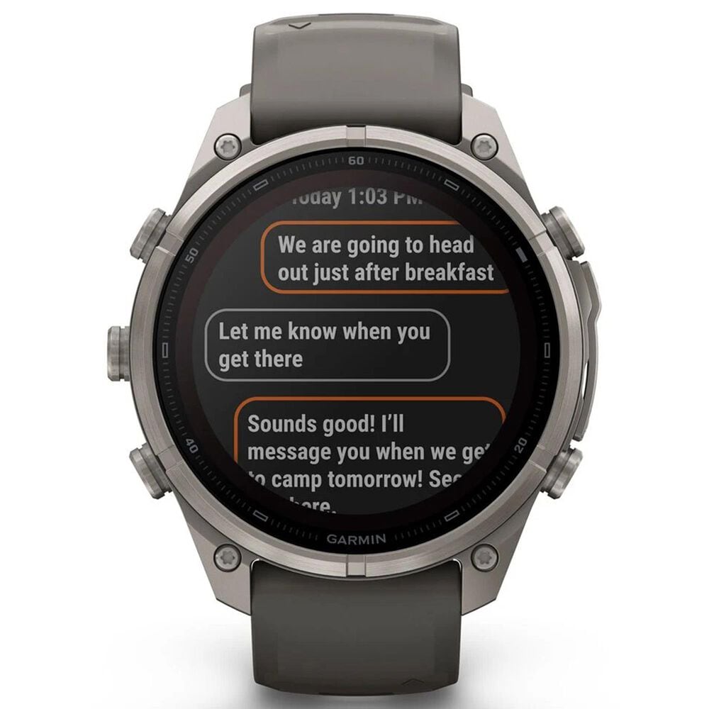 Garmin fenix 9 Pro inReach Solar Smartwatch 47mm Titanium with Pebble Gray and Silver Gray Silicone Band, , large