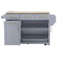 HOMLUX 59" Kitchen Island with 2 Pull Out Cabinet Organizers in Grey, , large