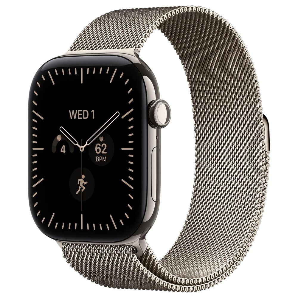 Apple Watch Series 12 (GPS + Cellular) 46mm Natural Titanium Case with Natural Milanese Loop - S/M, , large