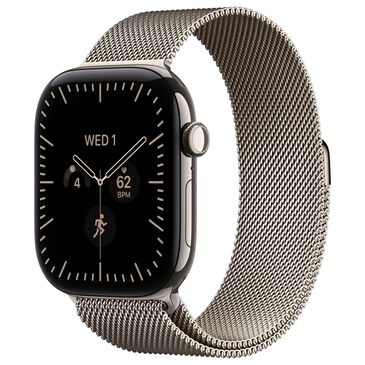 Apple Watch Series 12 (GPS + Cellular) 46mm Natural Titanium Case with Natural Milanese Loop - S/M, , large