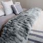 Timberlake 60" x 80" Ruched Faux Fur Throw Blanket in Silver, , large