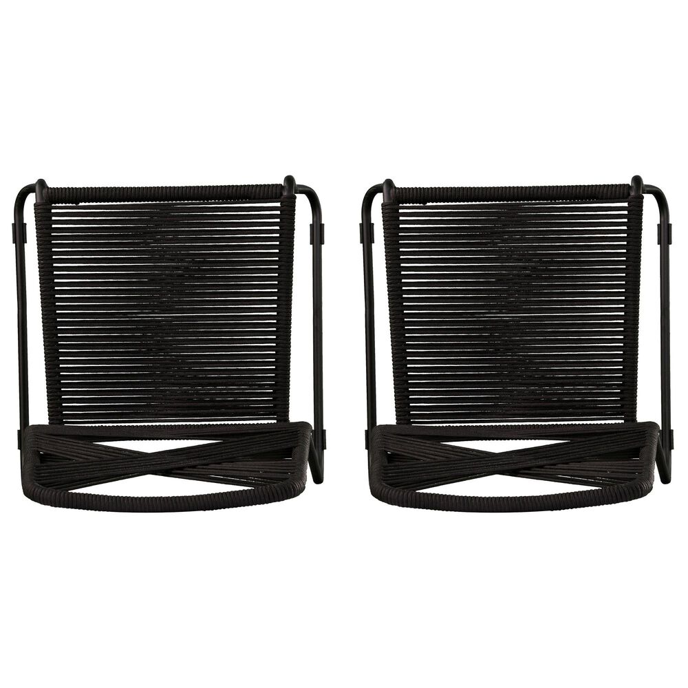 Southern Enterprises Padko Outdoor Rope Chair in Black &#40;Set of 2&#41;, , large