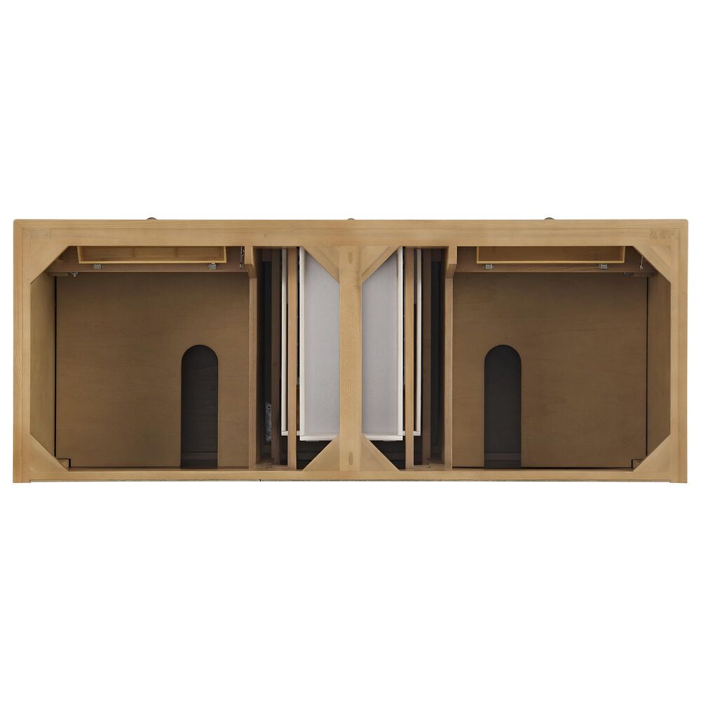 James Martin Vanities Lorelai 60&quot; Double Vanity in Light Natural Oak with 3 cm Arctic Fall Solid Surface Top, , large