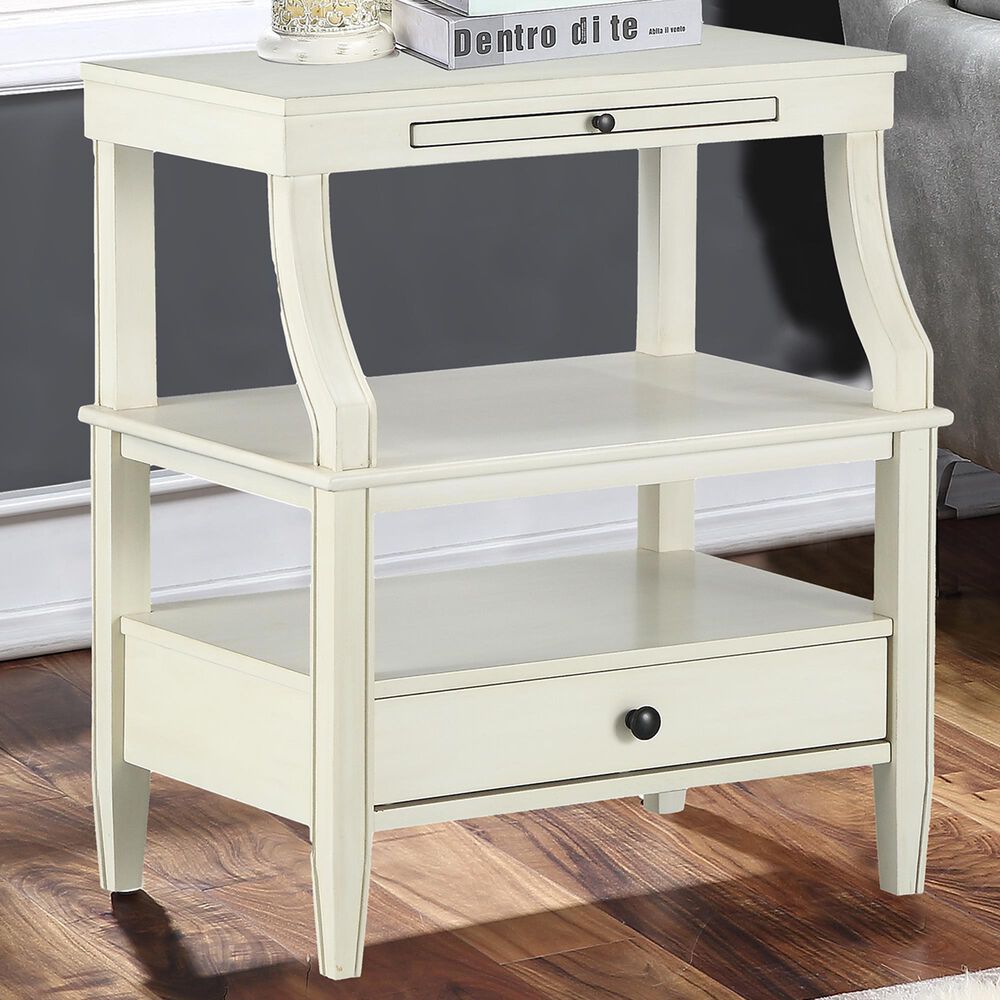 Hearth and Haven Newland Nightstand in Antique White NFM