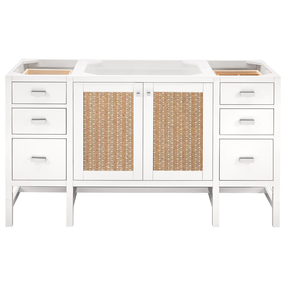 James Martin Vanities Addison 30&quot; Single Bathroom Vanity in Glossy White with 3 cm Victorian Silver Quartz Top and Rectangular Sink, , large