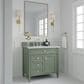 James Martin Vanities Brittany 36" Single Bathroom Vanity in Smokey Celadon with 3 cm Carrara White Marble Top and Rectangular Sink, , large
