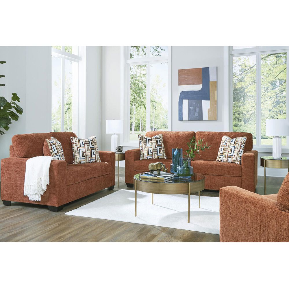 Ashley Aviemore Stationary Loveseat in Spice, , large