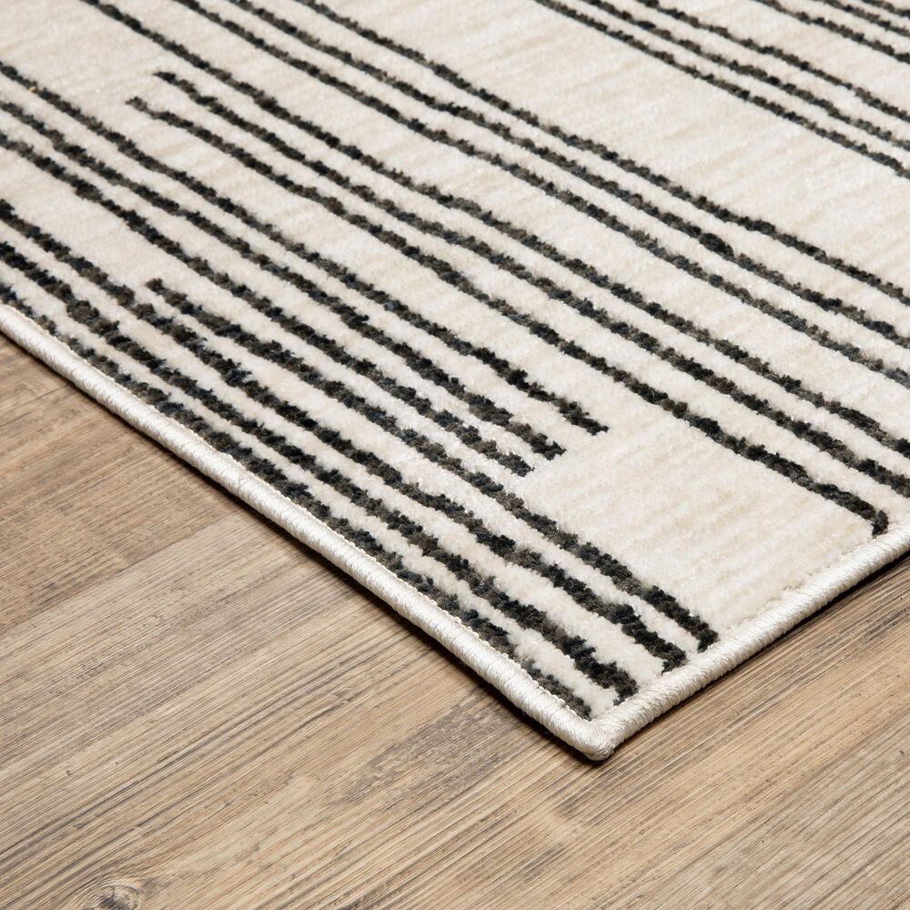 ROW by Oriental Weavers Hunter Black and Beige 7'10" x 10' Area Rug, , large
