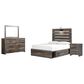 Ashley Drystan 4-Piece Full Dual Storage Bed Set in Brown Rustic, , large